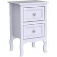thumbnail image 5 of CRXX White Nightstand Set of 2. Farmhouse End Side Table Set of 2 Bedside Nightstands Chest with Drawers Small Night Stand with 2 Drawer and Solid Wood Legs for Bedroom, Living Room, 5 of 9
