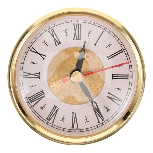 Inlaid Clock Round Clock Vintage Clock Roman Number Clock with Clock Movement
