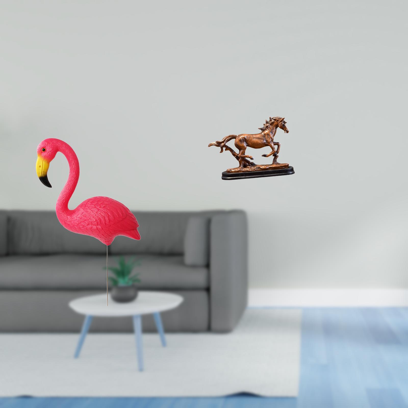 CarpNettore Flamingo Horse Garden Sculpture Figurine Ornament for Holiday Spring Desk Decoration Bookcase Living Room Furniture Home Decor Yard Art
