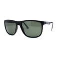 thumbnail image 1 of Polarized Mens Flat Top Rectangular Sport Horn Rim Sunglasses Matte Black Green, 1 of 4