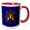 Red/White, variant on 3drose, Ox Surrounded by a Wreath of Red Clover Tattoo Style Art, 11oz Mug
