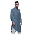 thumbnail image 3 of Atasi Kurta Asymétrique en Rayonne pour Homme, Kurta Chemise Longue Décontractée Imprimée, 3 of 6