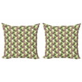 thumbnail image 1 of Ambesonne Philodendron Throw Pillow Cover 2 Pack, Orchid and Hibiscus, 20", Cream Fuchsia, 1 of 2