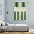 thumbnail image 5 of Forest Green Ombre Stripe Kitchen Curtains Sets for Windows 24 Inch Length, Farmhouse Simple Striped Rod Pocket Window Treatments Tier Curtains and Valances Set for Bedroom/Bathroom, 5 of 8