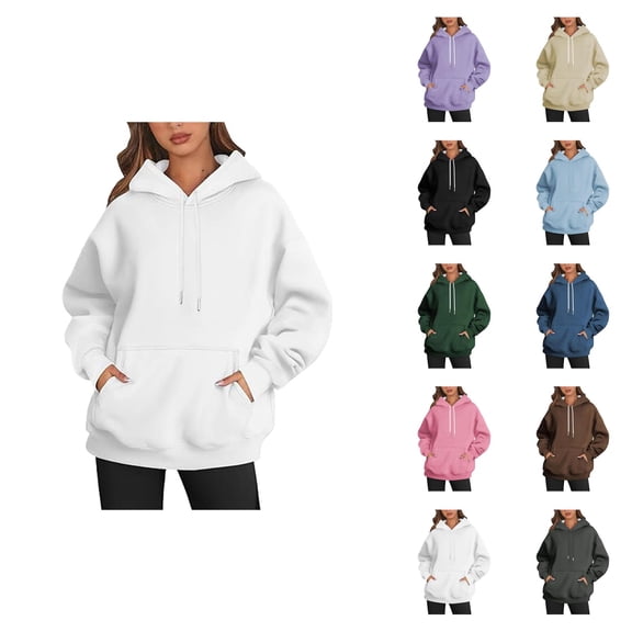 Women's Basic Hoodie Fall Winter Trendy Hooded Sweatshirt with Pockets Pullover Top