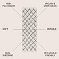 thumbnail image 3 of JONATHAN Y MERCER SHAG 2 x 8 Runner Rug, Mercer Plush Tassel Moroccan Geometric Trellis - Cream/Gray, MCR104B-28, 3 of 3