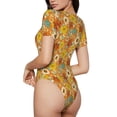 thumbnail image 2 of Balery Daisy maple fall Body de cuello redondo de manga corta para mujer Tops de manga corta Tops básicos-XX-Large, 2 of 7