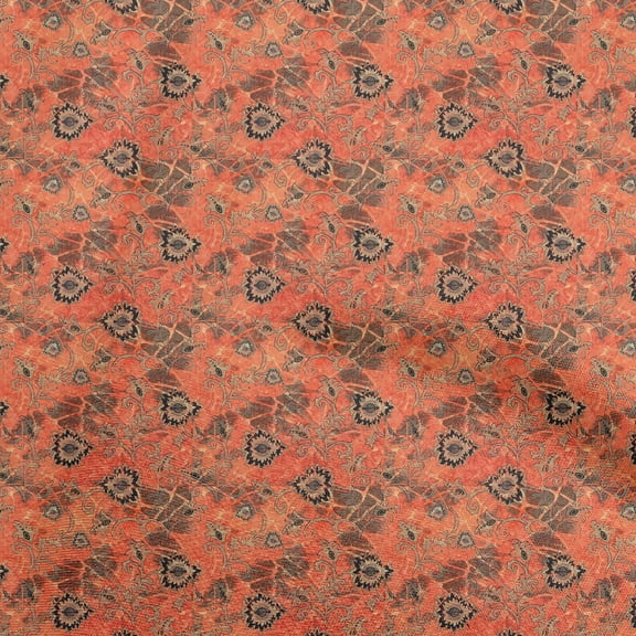 oneOone Silk Tabby Orange Fabric Batik Diy Clothing Quilting Fabric Print Fabric By Yard 42 Inch Wide
