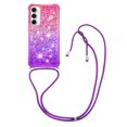 thumbnail image 1 of Funda para Samsung Galaxy S23 FE 5G Brillantina Líquida Divertida Reluciente y con Cristales en Movimiento Cuerpo Cruzado con Cordón Ajustable, 1 of 5