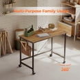 thumbnail image 4 of 32 Inch Rolling Computer Desk In Light Antique Finish Modern Home Office Study Table With Wheels, 4 of 8