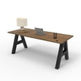 thumbnail image 4 of Serenity A-Frame Writing Office Desk for Home and Office, 72"x30" with Walnut Pattern Top, Black Frame, 4 of 5