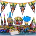 thumbnail image 5 of Decoraciones para fiestas de cumpleaños de Anime Dragon Ball Z, vajilla para fiestas temáticas de Goku, vasos de papel, platos, máscaras, globos, suministros para decoración para niños, 5 of 5