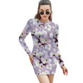 thumbnail image 1 of Robe Carrée Florale Lilas Corail Rose Aquarelle Abstraite, Robe d'Été Douce, Robe Élégante à Imprimé Halter pour Femmes, 1 of 5