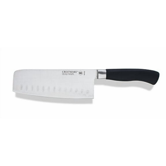 Crestware KN162 Elite Pro Granton Cleaver, 7", Silver