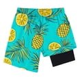 thumbnail image 2 of OGLCCG Teens Boys Swim Trunks with Liner Quick Dry Summer Swim Shorts Cute Printed Beach Board Shorts with Pockets 5-15 Years, 2 of 5