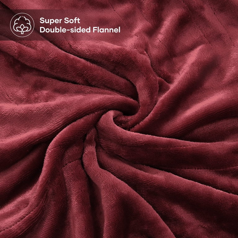 Electric Blanket Heated Throw 72 x 84 Oversized Flannel Heated Blanket  with Fast Heating 4 Heating Levels 10-H Auto-off - Wine Red - Walmart.com