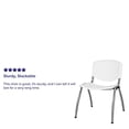 thumbnail image 5 of Flash Furniture 5 Pack HERCULES Series 880 lb. Capacity White Plastic Stack Chair with Titanium Gray Powder Coated Frame, 5 of 5