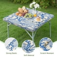 thumbnail image 4 of Vintage Beach Starfish Elastic Tablecloth, Square Fitted Cover for Outdoor Dining, Soft Wrinkle-Free Fabric, Windproof Secure Fit, Nautical Summer Design for 36x36 Tables, 4 of 5