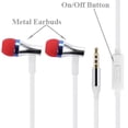 thumbnail image 2 of Hi-Fi Sound Wired Earphones for Alcatel Go Flip 3 / Smartflip - Headphones Handsfree Mic Headset Metal Earbuds In-ear Earpieces Microphone P6L, 2 of 6