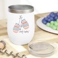 thumbnail image 2 of Warm Wishes with Christmas Geometric Pattern Gloves Art Merch Gift, White 12oz Wine Tumbler, 2 of 5