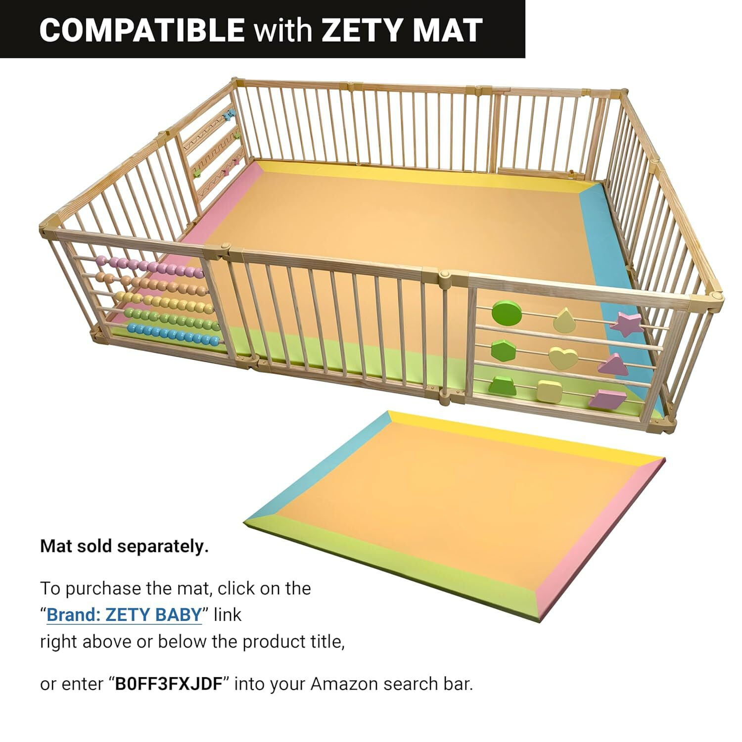 Wooden Foldable Adjustable Baby Play Pen