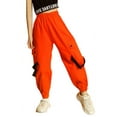 thumbnail image 3 of Rolanko Girls Cargo Pants for Kids Loose Streetwear Hip Hop Dance, 3 of 5