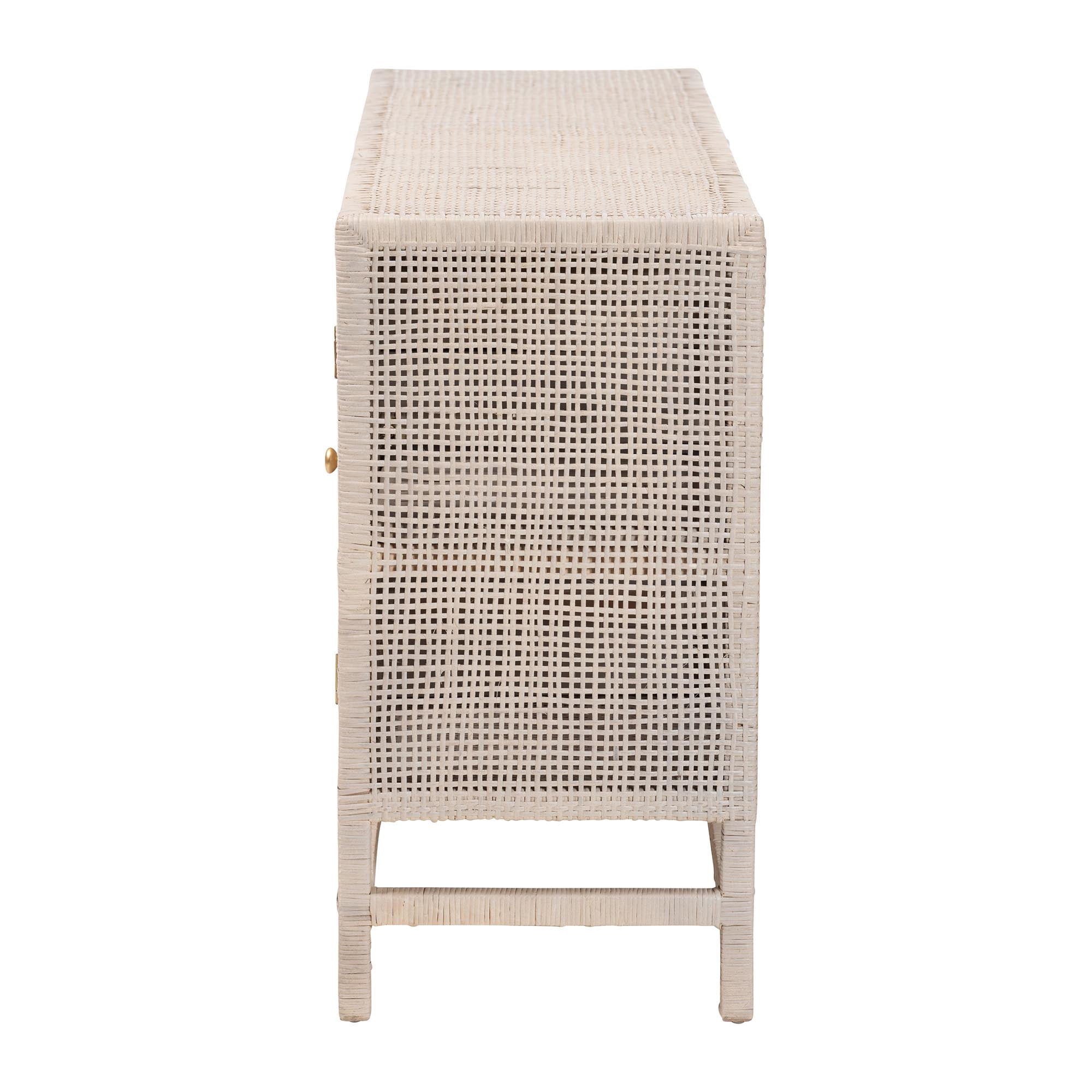bali & pari Vivan Boho Storage Cabinet, 3-Drawer, French Grey
