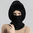 thumbnail image 6 of 3 in 1 Knit Beanie Hat，Fleece Lined Winter Scarf Mask Set for Women，Winter Warm Ear Protection Knitted Snow Outdoor Caps Plush Earmuff Hats, 6 of 9