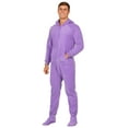 thumbnail image 4 of Footed Pajamas - Purple Rain Adult Hoodie Fleece One Piece - Adult - Large (Fits 6'0 - 6'4"), 4 of 5