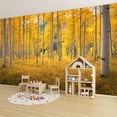 thumbnail image 6 of Wallpaper Autumn aspen tree forest Rocky Mountains Peel and Stick Wall Murals 100"H x 144"W Removable PVC Wall Paper Self-Adhesive Wall Paintings Art Decor for Bedroom Living Room, 6 of 7