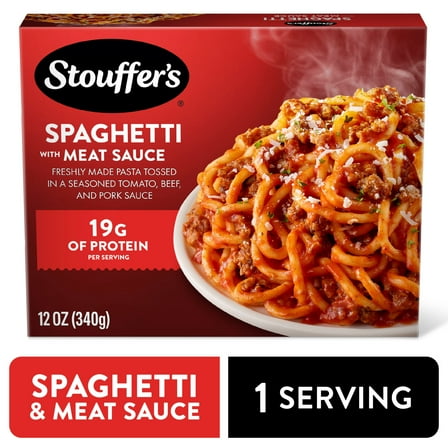 Stouffer’s Spaghetti with Meat Sauce, Single Serve, Frozen Pasta, Single Frozen Meals 12 oz