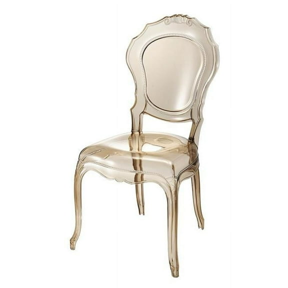 Jeco F-SF013-2 Colored Plastic Armless Chair, Amber - Set of 2