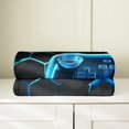 thumbnail image 3 of Erosebridal Cyan Gamepad Sherpa Blanket, Geometry Honeycomb Fuzzy Blanket Throw, Video Game Decor, 3 of 7