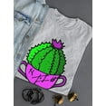 thumbnail image 3 of Cartoon Cactus In Pot Shaped T-Shirt Women -Image by Shutterstock, Female XX-Large, 3 of 4