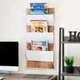 thumbnail image 6 of Mind Reader 3-Tier Wall-Mounted File Organizer, Wood and Metal Vertical Rack for Mail, Magazines, and Documents, Metal, Wood, White, 6 of 7