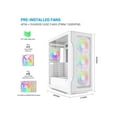 thumbnail image 3 of SAMA S40 White ATX Mid Tower Case - High Airflow, 4x 120mm ARGB PWM Fans, Tempered Glass, Mesh Front, Type-C, Supports ATX/M-ATX/ITX & 4090 GPUs - Computer Case, 3 of 7