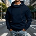 thumbnail image 5 of Men's Hooded Pullover Solid Color Long-sleeved Sweatshirt for Man Fall Winter, 5 of 7
