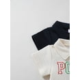 thumbnail image 5 of PureChapter 2-Pack Baby Boys Knit Jacquard Short Sleeve Polo Shirts, "POLO BABY" Embroidered Turn-Down Collar Tops, 5 of 8