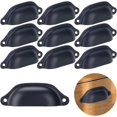 thumbnail image 1 of Stylish Cup Pulls For Dresser And Kitchen Cabinet, Shell-Shaped Design Drawer Handles With Black Finish, Brand New High-Quality Hardware (20 Pack), 1 of 5