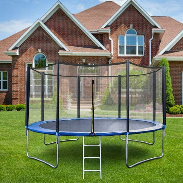 LNCDIS 12 ft Kids Trampoline with Enclosure Net Jumping ...