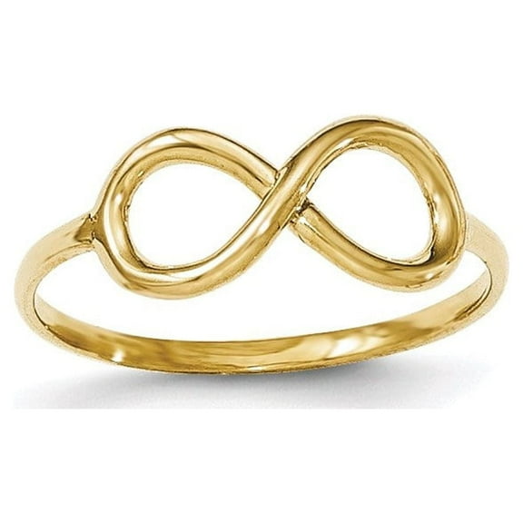 Auriga Fine Jewelry 14K Yellow Gold Infinity Ring Size- 7 for Women