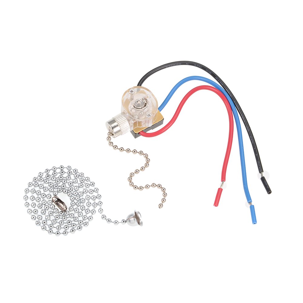 Uxcell Pull Chain Switch SPDT for Ceiling Fan Light with 50cm Extension