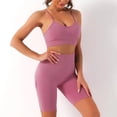 thumbnail image 2 of Conjunto de Yoga sin costuras, trajes de gimnasio con pantalones cortos, Top corto, Sujetador deportivo, conjunto de 2 piezas, conjunto de entrenamiento para correr ajustado, ropa de Fitness, 2 of 5