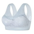 thumbnail image 1 of Breezora Breathable Lace Bralette Wireless Comfort Bra Back Support Lightweight Everyday Wear with Removable Padding XXXL Size Grey, 1 of 5