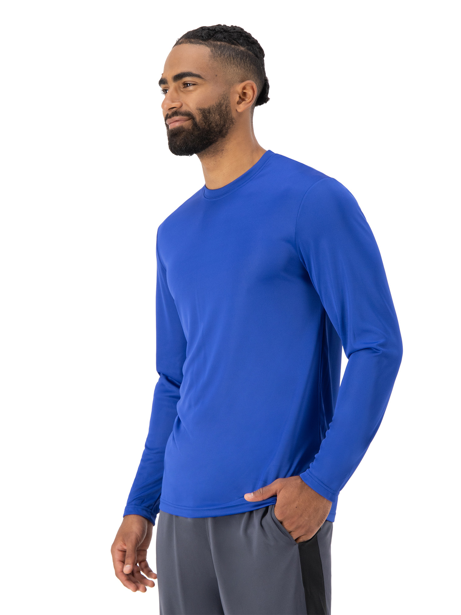 Hanes Men's and Big Men's Cool Dri Performance Long Sleeve T-Shirt (40+ UPF), Up to Size 3XL - image 4 of 8