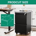 thumbnail image 3 of 2 Drawer Mobile File Cabinet with Lock, Under Desk Metal Rolling Filing Cabinets for Home Office Organizer Letters/Legal/A4 (Black- Requires Installation), 3 of 17