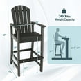 thumbnail image 3 of Costway Outdoor HDPE Bar Height Stool Patio Tall Chair Armrest Footrest All Weather, 3 of 8