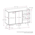 thumbnail image 2 of CorLiving Himari Engineered Wood Sideboard with Wood Legs, 2 Doors and 5 Shelves, Light Brown, 2 of 9