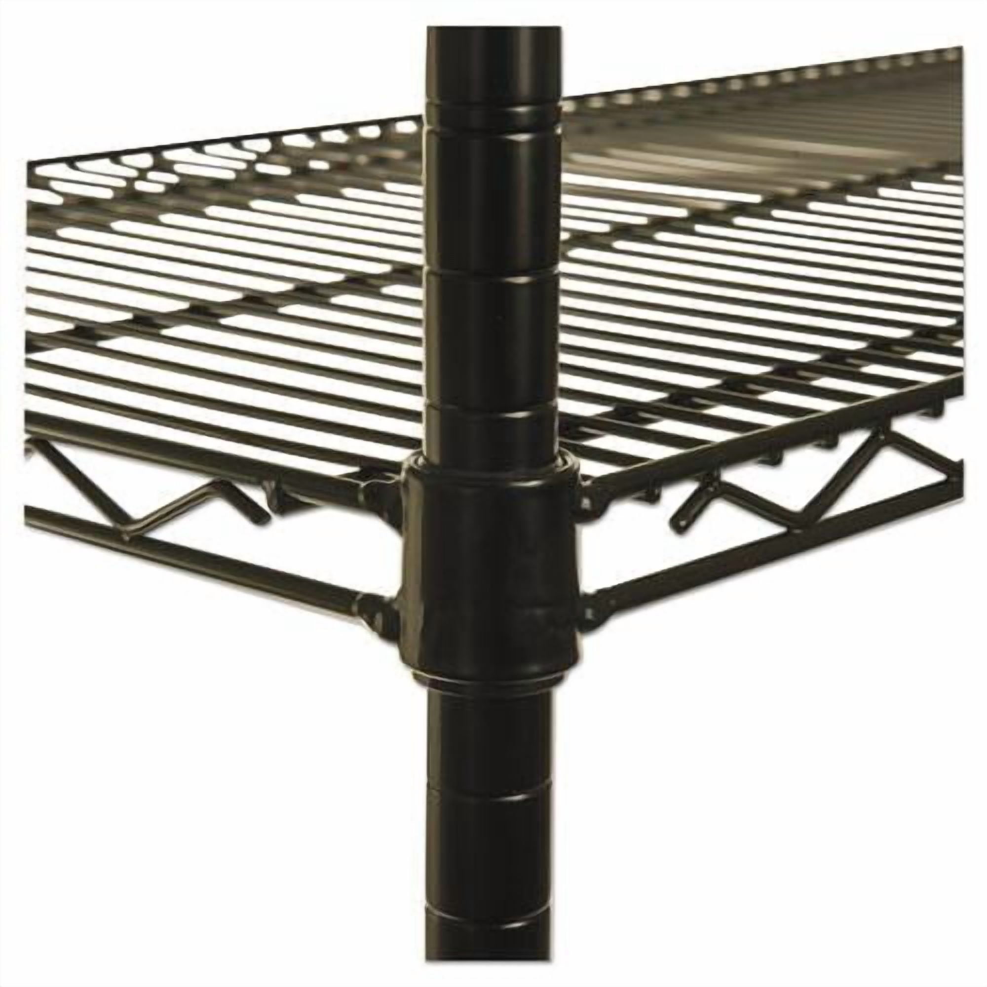 Alera NSF Certified Industrial Four-Shelf Wire Shelving Kit, 36w x 18d x 72h, Black