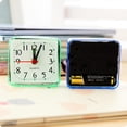 thumbnail image 6 of Alarm Clock Analog, Alarm Clock for Bedroom, 3X3 in Quartz, Square Body, Daily Wake, Dorm Room Placement, Translucent Green, 1 Pc, 6 of 6